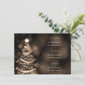 Elegant Black Gold-kerstfeestmaal Menu (Staand voorkant)