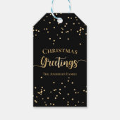 Elegant Black Gold-kerstgroet Cadeaulabel (Voorkant)