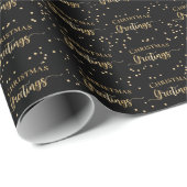 Elegant Black Gold-kerstgroet Cadeaupapier (Rol Hoek)