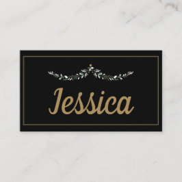 Elegant Black & Gold Kerstmis Plaatskaartje