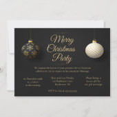 Elegant Black & Gold Kerstparty Kaart (Voorkant)