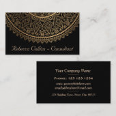 Elegant Black Gold Lace Mandala Visitekaartje (Voorkant / Achterkant)