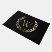 Elegant Black Gold Laruel Wreatmonogram Deurmat (Schuin)