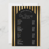 Elegant Black & Gold Lashes Hair Spa Price List (Voorkant)