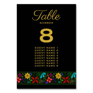 Elegant Black Gold Latijns-Amerikaanse Floral Wedd Kaart