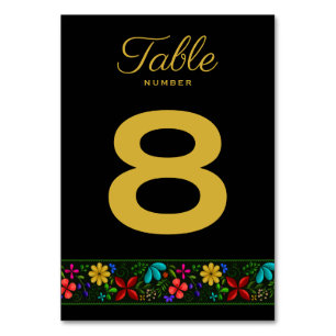 Elegant Black Gold Latijns-Amerikaanse Folk Floral Kaart