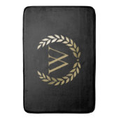 Elegant Black Gold Laurel Wreater Monogram Badmat (Voorkant Verticaal)