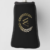 Elegant Black Gold Laurel Wreater Monogram Golfheadcover (Draai 90)