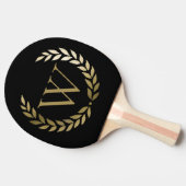 Elegant Black Gold Laurel Wreater Monogram Tafeltennisbatje (Zijkant)