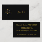 Elegant Black & Gold Lawyer Visitekaartje (Voorkant / Achterkant)
