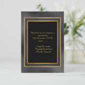 ELEGANT BLACK GOLD LAYER CUSTOP RSVP (Staand voorkant)