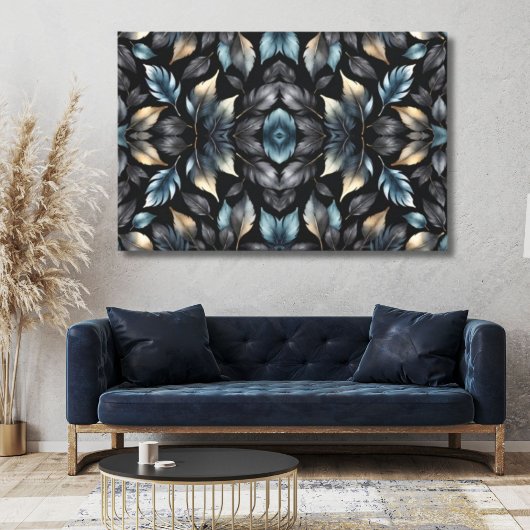 Elegant Black & Gold Leaf Canvas Print