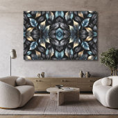 Elegant Black & Gold Leaf Canvas Print