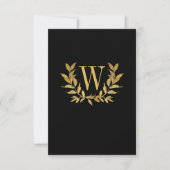 Elegant Black Gold Leaf Modern Chic Wedding Bedankkaart (Voorkant)