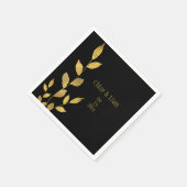 Elegant Black Gold Leaf Modern Chic Wedding Servet (Hoek)