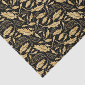 Elegant  Black Gold Leaf Pattern Tissuepapier (Detail)