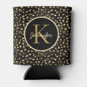 Elegant Black Gold Leopard Cheetah — dierlijk afdr Blikjeskoeler (Voorkant)