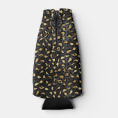 Elegant Black Gold Leopard Cheetah dierlijke afdru Flesjeskoeler (Achterkant)