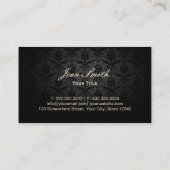 Elegant Black & Gold Leopard Print Damask Visitekaartje (Achterkant)