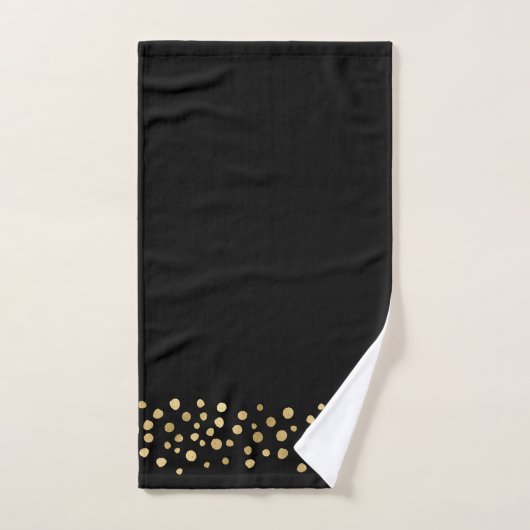 ELEGANT BLACK GOLD LEOPARD SET BATHROOM TOWEL SET BAD HANDDOEK (Handdoek)