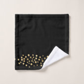 ELEGANT BLACK GOLD LEOPARD SET BATHROOM TOWEL SET BAD HANDDOEK (Wasdoekje)