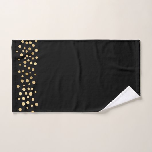 ELEGANT BLACK GOLD LEOPARD SET BATHROOM TOWEL SET BAD HANDDOEK (Handdoek)
