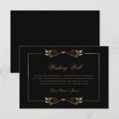 Elegant Black Gold Lijst Red Heart Wishing well Informatiekaartje (Voorkant / Achterkant)