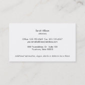 Elegant Black Gold Lijst stijlvol Professional Visitekaartje (Achterkant)