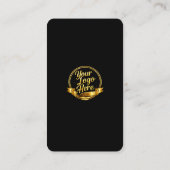 Elegant Black Gold LinkedIn QR Code Visitekaartje (Achterkant)