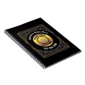 Elegant Black Gold Logo Business Personaliseer uw  Notitieboek (Rechterzijde)