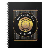 Elegant Black Gold Logo Business Personaliseer uw  Notitieboek (Voorkant)