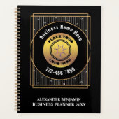 Elegant Black Gold Logo Business Personaliseer uw Planner (Voorkant)