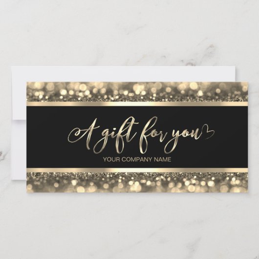 Elegant Black & Gold | Logo Cadeaubon (Voorkant)