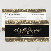 Elegant Black & Gold | Logo Cadeaubon (Voorkant / Achterkant)