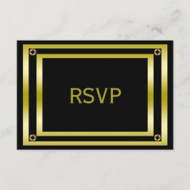 Elegant Black & Gold Man RSVP