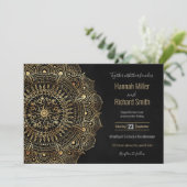 Elegant Black Gold Mandala Floral Design (Staand voorkant)