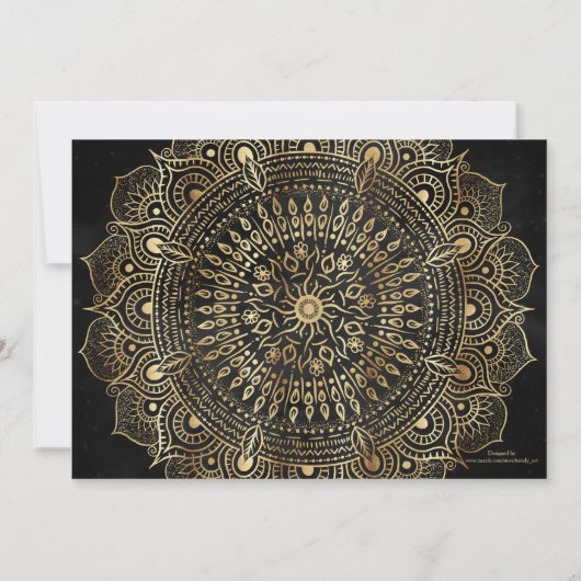 Elegant Black Gold Mandala Floral Design (Achterkant)