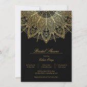 Elegant Black & Gold Mandala Vrijgezellenfeest Kaart (Voorkant)