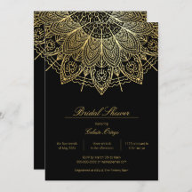 Elegant Black & Gold Mandala Vrijgezellenfeest