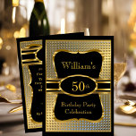 Elegant Black Gold Mannen Birthday Party Invitatio Kaart<br><div class="desc">Elegant Mans Black Gold Birthday Party Mannen Gold Birthday Mans 21st,  30th 60th 50th 40th all ages Birthday Party nodigt man man uit.</div>