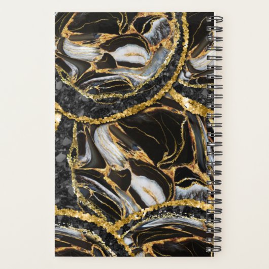 Elegant Black & Gold Marble 2021 Appointment Book Planner (Achterkant)