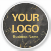 Elegant Black Gold Marble Business Logo-laptop Sticker (Voorkant)