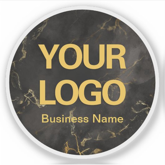 Elegant Black Gold Marble Business Logo-laptop Sticker (Voorkant)
