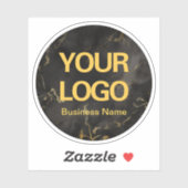 Elegant Black Gold Marble Business Logo-laptop Sticker (Vel)