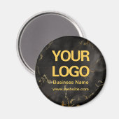 Elegant Black Gold Marble Business Logo Magneet (Voorkant / Achterkant)