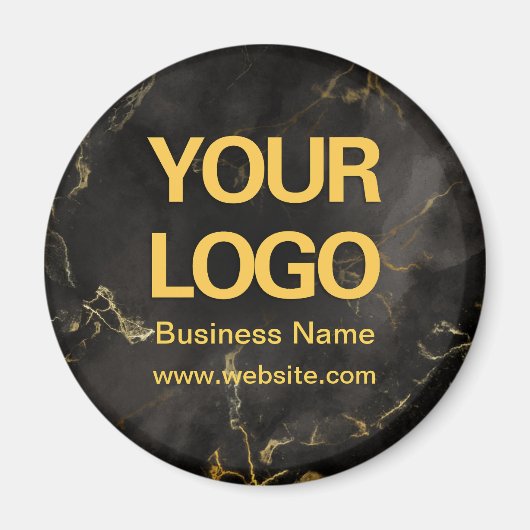 Elegant Black Gold Marble Business Logo Magneet (Voorkant)