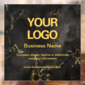Elegant Black Gold Marble Business Logo Slogan Raamsticker (Vel 2)