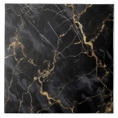 Elegant Black Gold Marble Ceramic Tegel Tegeltje (Voorkant)