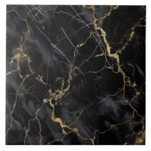 Elegant Black Gold Marble Ceramic Tegel Tegeltje