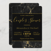 Elegant Black & Gold Marble met couponschoen Kaart (Voorkant / Achterkant)